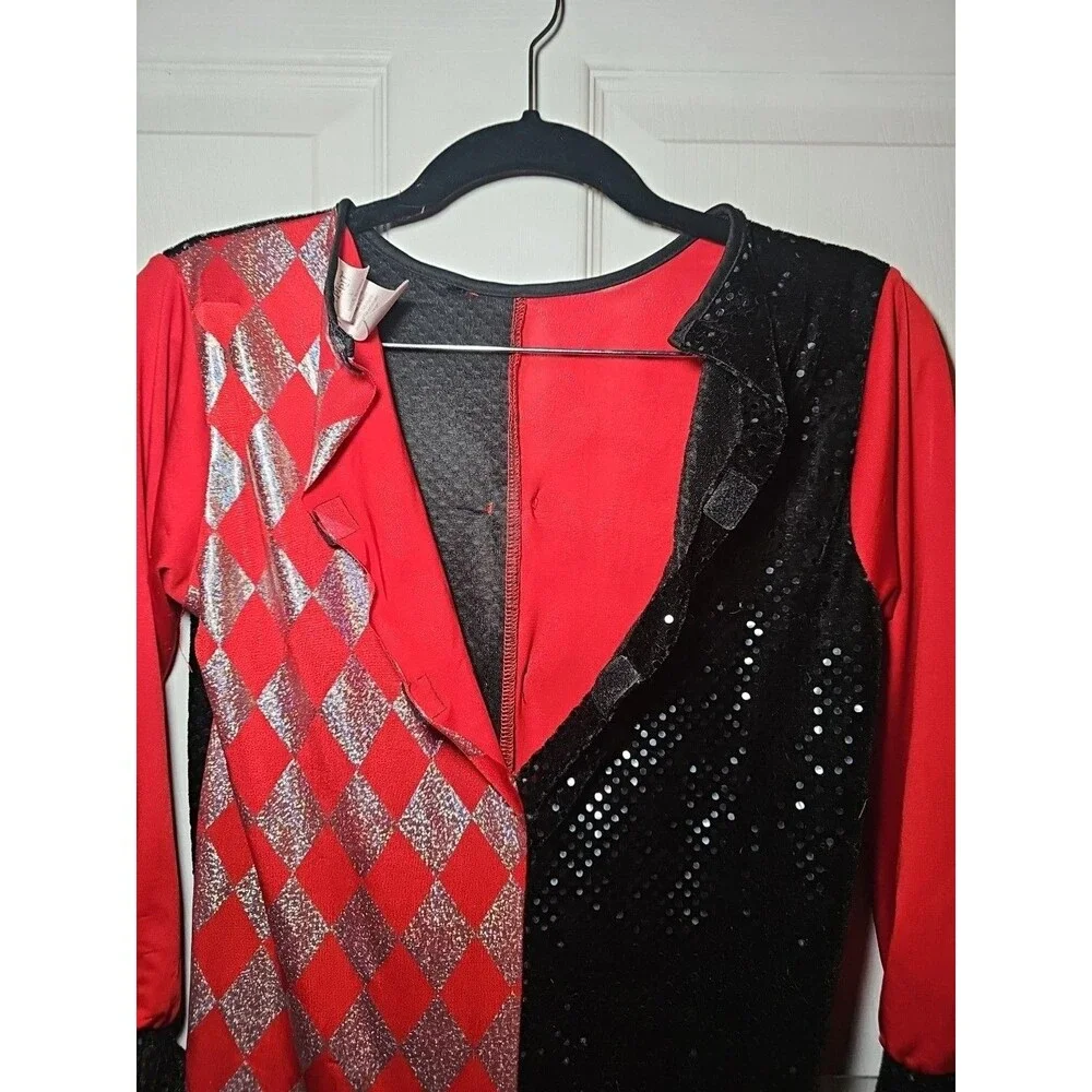 Black Red Clown Halloween Girls Large Costume Spirit - Picture 7 of 8
